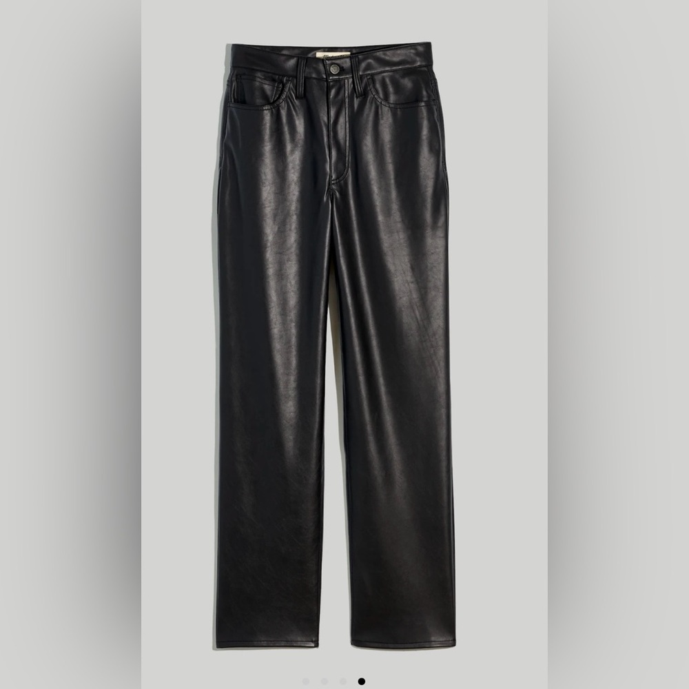 Madewell Perfect Vintage Straight Jean: Faux Leather Edition black size 27 - Picture 4 of 9